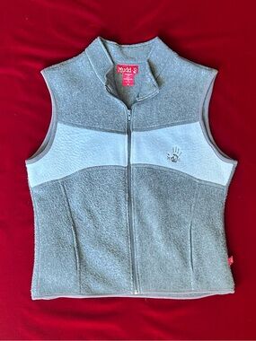 Vintage Mudd Two-Tone Gray Sleeveless Zip Fleece Vest
